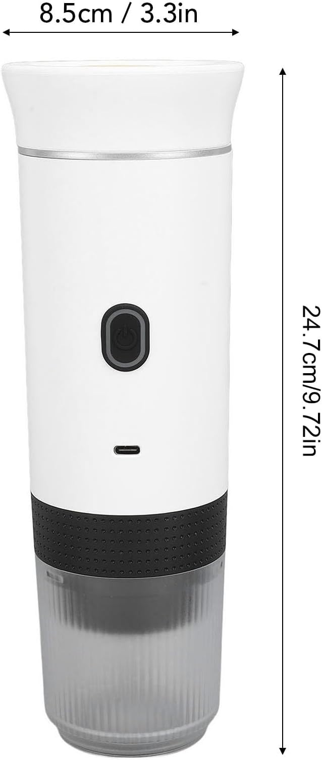 ZJchao Portable Electric Handheld Coffee Maker Automatic Brewing for Travel Office Household (White)