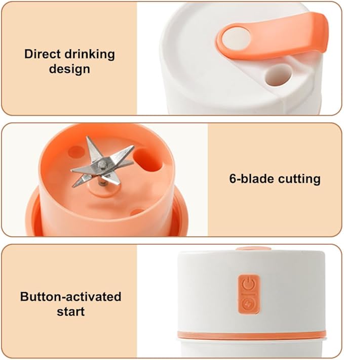 Personal Blender 480ml Small Blenders with 6-Blade Surround Blade for Home Sport Office Camping