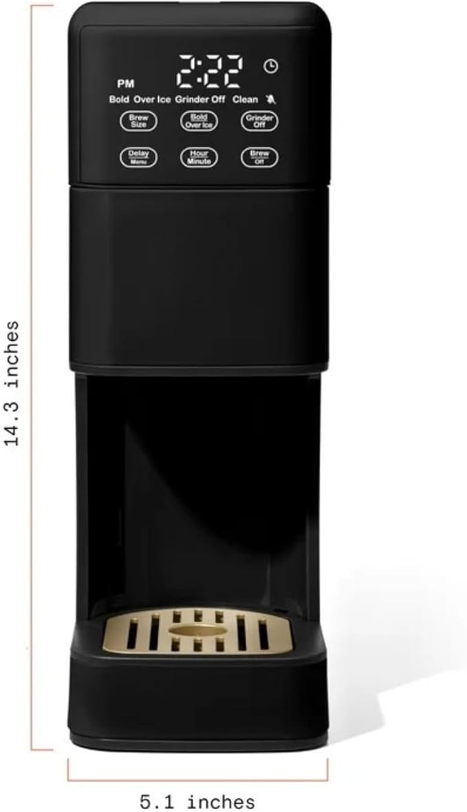Programmable Single Serve Coffee Maker with Integrated Burr Grinder Touch Controls Fresh Custom Brew Compact Design Easy to Use