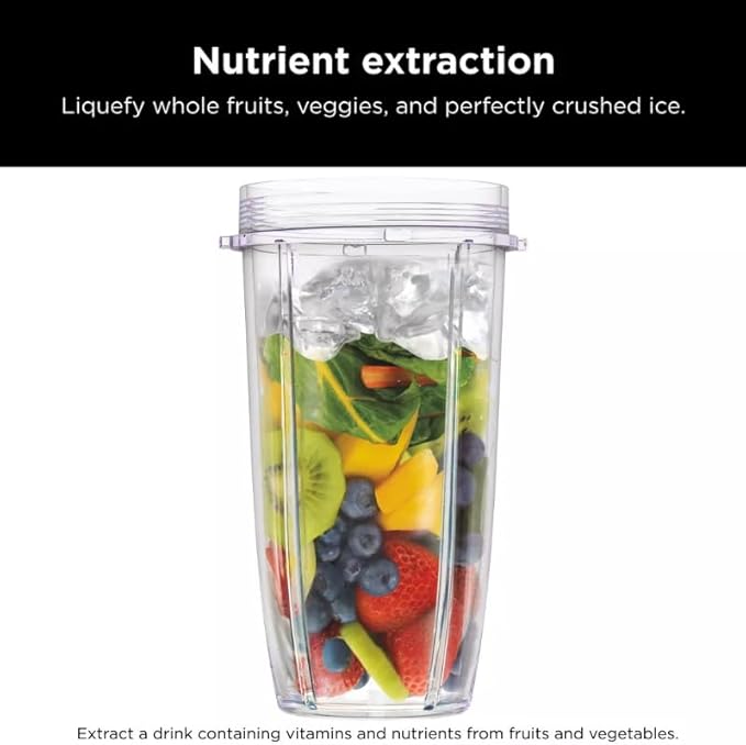 Nin-ja Nutri Blender Pro with Auto iQ 1100 W Personal Smoothie Blender Stainless Steel 2 Cups Dishwasher Safe (model 401)