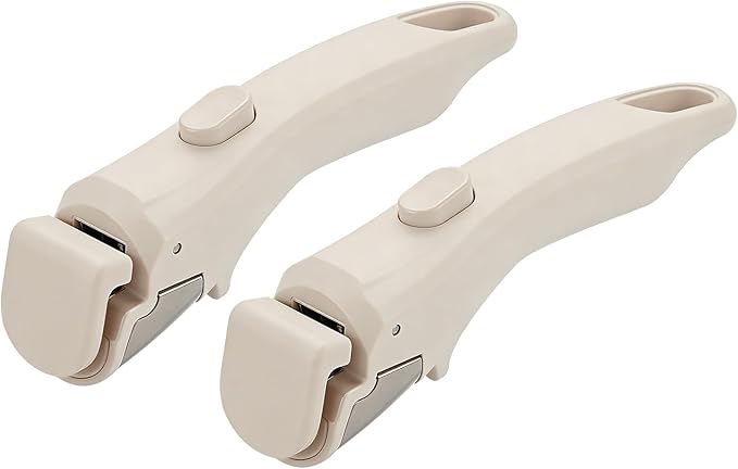Removable Handle Ivory White Detachable Handle for Pots and Pans Universal Cookware Handles Compatible with Thin Edge Cookware 2 Pack