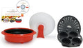 1.5-Quart Nonstick 4-piece Everyday Pan Set for Microwave Cooking Red