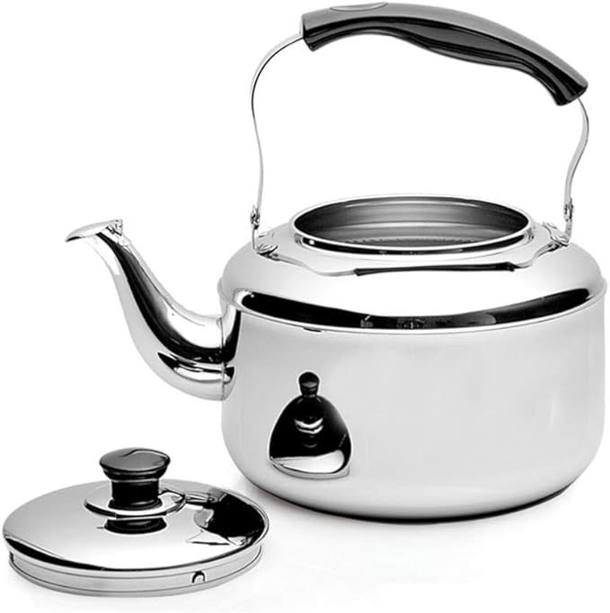Glass Coffee Maker Water Bottle Metal Glass Coffee Pot Teapot for Stovetop Water Pouring Kettle Coffee Kettle Pour Over Teakettle for Home Household Heating Water KettleSilver-20x12.2x24cm