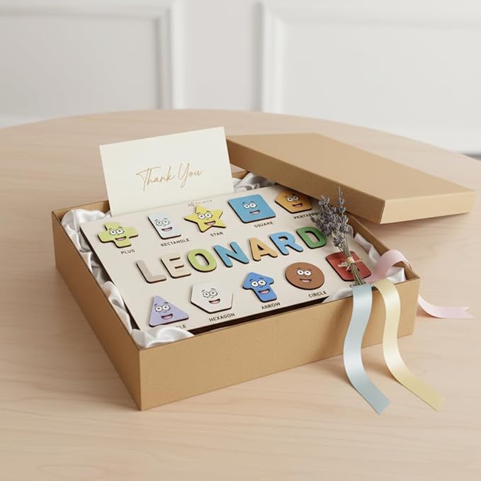 Personalized Name Puzzle for Toddlers 1-3 Customized Baby Girl Gift Custom Baby Boy Gift Wooden Name Puzzle for Kids Custom Baby Stuff Baby Nursery Room Decor - Set 2