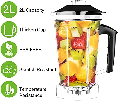Professional Countertop Blender with 1400-Watt Base Smoothie BlenderBuilt-in TimerHigh Power Blender 2L Cups for Frozen DrinksShakes and Smoothies