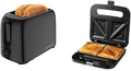 OVENTE Electric 2 Slice Toaster Machine with 6-Shade Toast Settings 700W Power &amp Electric Sandwich Maker with Non-Stick Plates Indicator Lights Cool Touch Handle