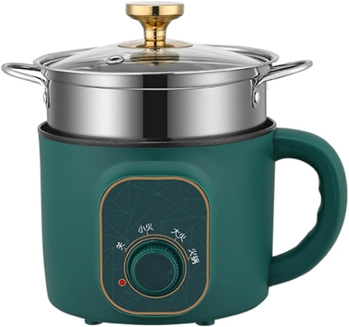 GRFIT Electric Cooking Machine 1.7L Rice Cooker Mini Soup Pot Food Steamer Multi-function Wok Hot Pot Porridge Maker (Color : Green Knob steamer) jinyi2016SHOP-1998
