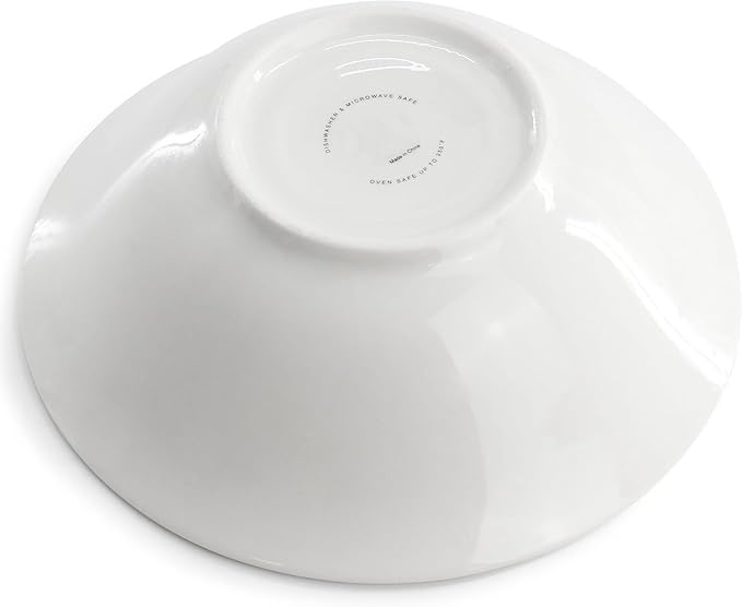 12-Piece Fine Ceramic Dinnerware Set in White – Dishwasher Microwave &amp Oven Safe Plates for Four