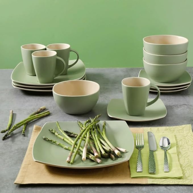 16-Piece Dinnerware Set Dinnerware Sets Dinner Plates Plates and Bowls Sets Round Plate Household Cutlery Set