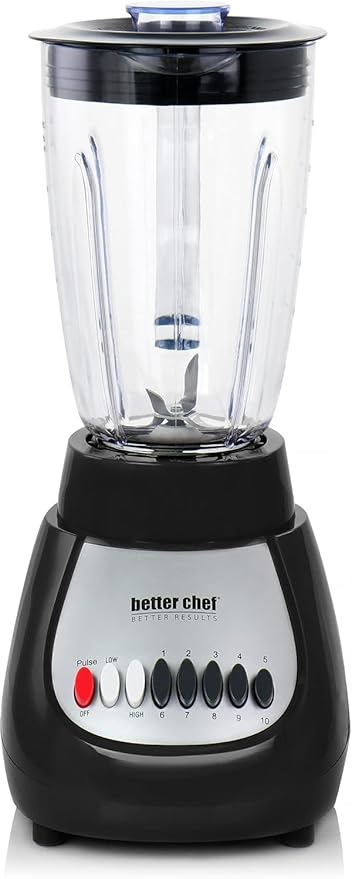 10-Speed Countertop Blender with 50oz Shatterproof Jar – 350-Watt Electric Blender with Pulse Function &amp Stainless Steel Blade – White &amp Black Kitchen Mixer for Smoothies Ice &amp More (Blac