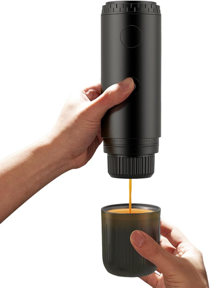 Irishom Electric Coffee Machine Capsule and Powder 2 in 1 Coffee Maker with 20 Bar Pressure 7800mAh Battery Rechargeable