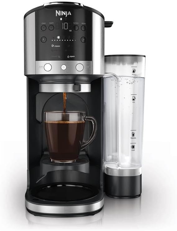 Ninja DualBrew Coffee Maker | Brew Coffee Grounds &amp Pods | Brew Classic Rich Over Ice &amp Cold Brew | Brew Single-Serve Cup to Full 12-Cup Carafe | Stainless Steel | GP161