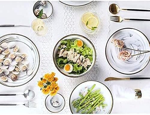 Elegant Dinnerware Set Dinner Plates Bowls Set Dinnerware Set Ceramics European Style Marble Dishes And Plates Porcelain Cake Dish Pastry Fruit Tray Ceramic Tableware Ste4 People