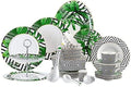 Dinnerware Sets Dish Set56-Piece 24K Gold Floral Design Nordic Ceramic Porcelain Tableware Set of Bowls/Dessert Plates/Soup Plates/Dinner P