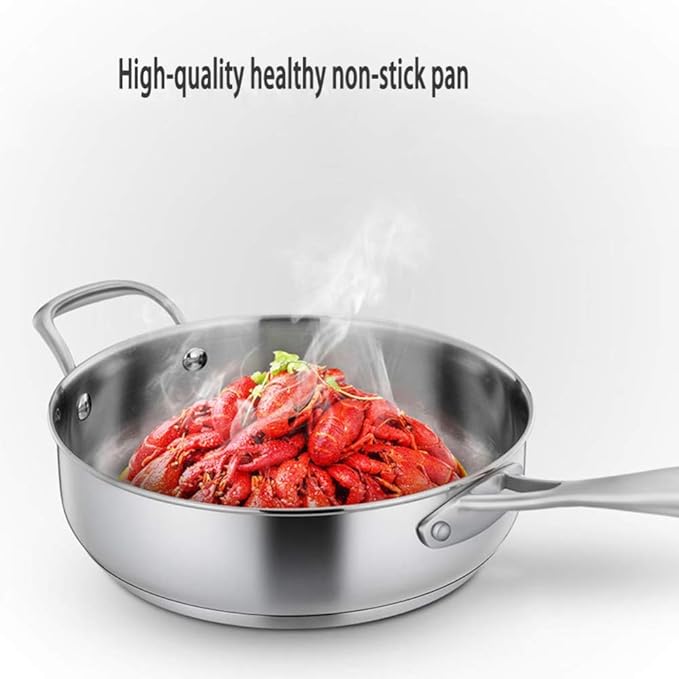 3 Pieces Stainless Steel Cookware Setwith Tempered Glass CoverStock PotFrying PanMilk PanSuitable for A Variety of Heat Sources Including Induction Cookers Cookware Set