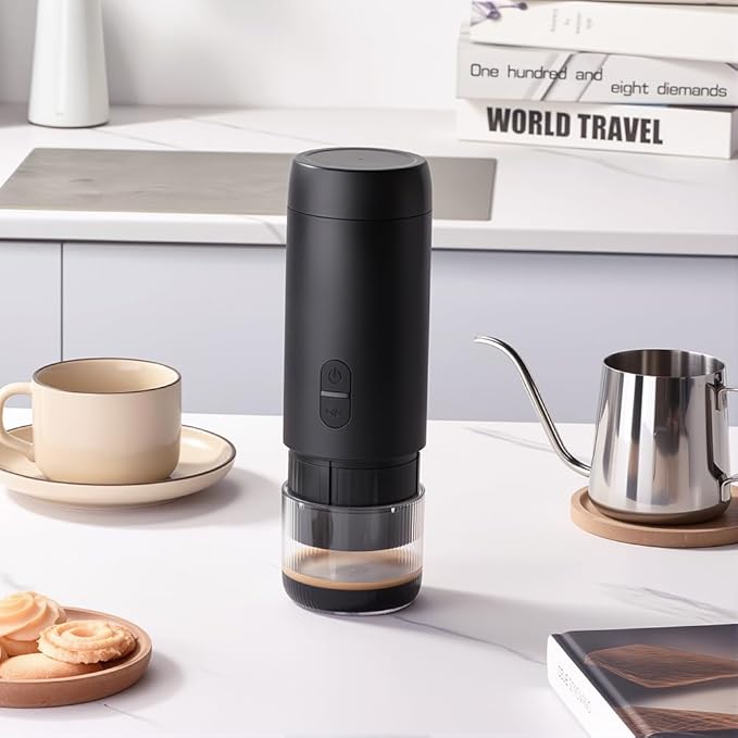 Portable Coffee Maker Espresso Machine Suitable for Coffee Powder Capsule Coffee Convenient for RV Camping Hiking Picnicking Office and Home Use