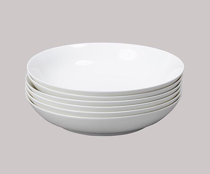 Bone China Coupe Shape Elegance White Pasta/Soup Plate 8 Case of 6