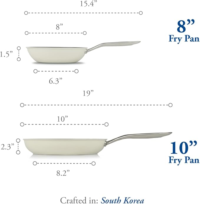 TeChef ValenCera Collection | Ceramic Nonstick Cookware Set Free of PFAS PTFE PFOA Made in Korea (6-Piece Set)
