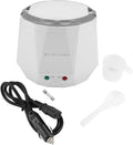 1.3 Liter Portable Car Electric Rice Cooker Food Steamer 12V 100W Portable Electric Rice Cooker Electric Rice Cooker Electric Food Steamer Car Steamer for Coach Travel Camping (White)