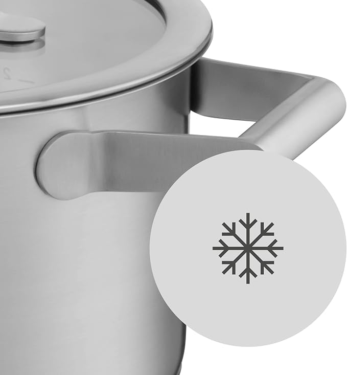WMF Comfort Line Advantage Saucepan Set - 5-Piece Induction Cooking Pot With Glass Lid Cromargan Matte Stainless Steel Scale Stackable Uncoated