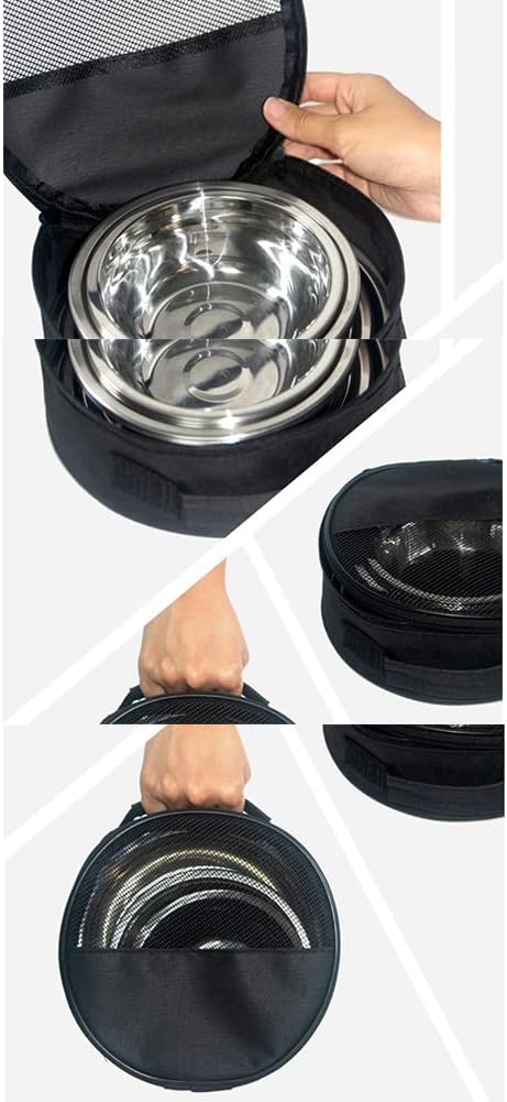 Outdoor Camping Dinnerware SetStainless Steel Plates and Bowls Camping Set Stainless 304 for Camping Hiking Beach Outdoor Use (17p)