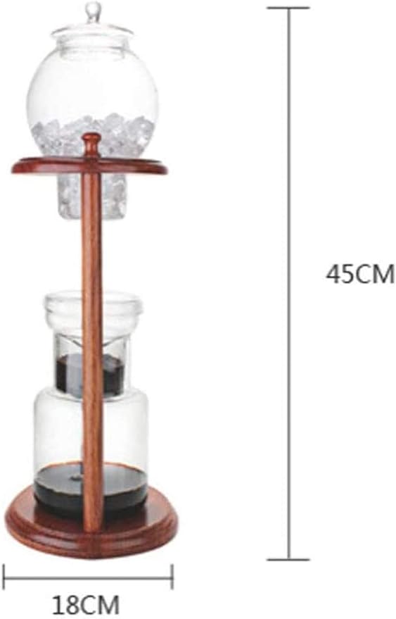 qiuqiu Iced Coffee Drip Coffee Maker Manual Coffee Maker 600Ml Clear Glass Copper Traditional Style Ideal for Iced Coffee