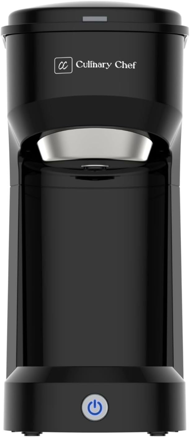 CULINARY CHEF Retro Single Serve Maker Brewer for Ground Coffee 300 milliliters BLACK