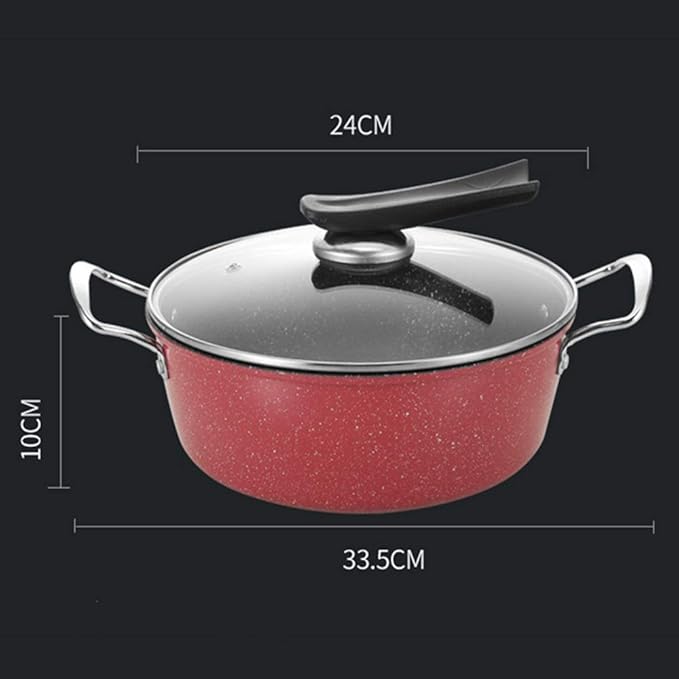 Wok Pan Cookware Set Non-Stick Wok Soup Pot Frying Pan Three-Piece Cooker Gas Stove Home Kitchen Cookware Combination for Cooking Frying (Black Fre