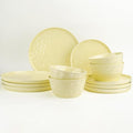 Plates and Bowls Sets 12 Pieces Ceramic Dinnerware Sets Highly Chip and Crack Resistant Service for 4 Cream