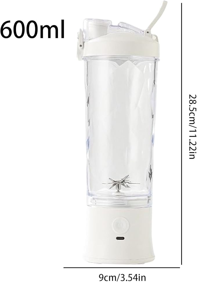 Electric Portable Blender - 600ml Fruit Juicer Multi Function Detachable Blender Rechargeable Shake Maker Tool Lightweight Travel Friendly Design High Performance Meal Prep Gear Dorm Camping