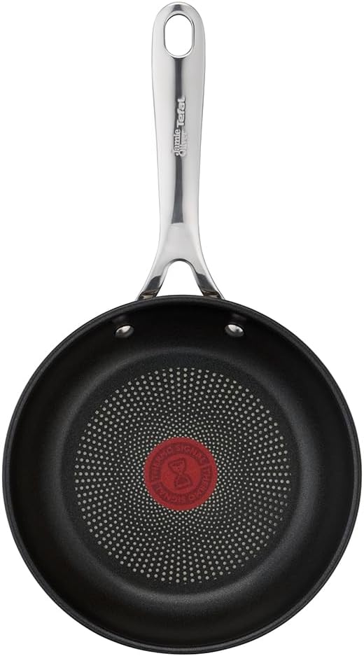 T-Fal x Jamie Oliver Nonstick Coated Stainless Steel Pan 11-Inch Induction Compatible Oven Safe up to 500°F Chef's Stainless Steel Skillet Frying Pan Silver