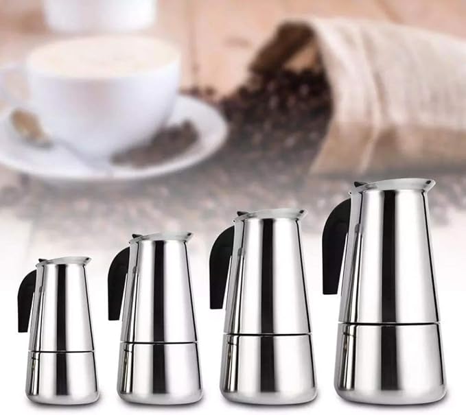 kkhouse Stainless Steel Coffee Pot Mocha Espresso Latte Percolator Stove Coffee Maker Pot Percolator Drink Tool Cafetiere Latte Stovetop (600ml)