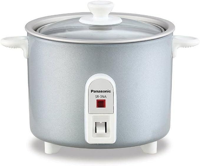 Panasonic Rice Cooker Steamer &amp Multi-Cooker 3-Cups (Cooked) 1.5-Cups (Uncooked) SR-3NAL – Silver