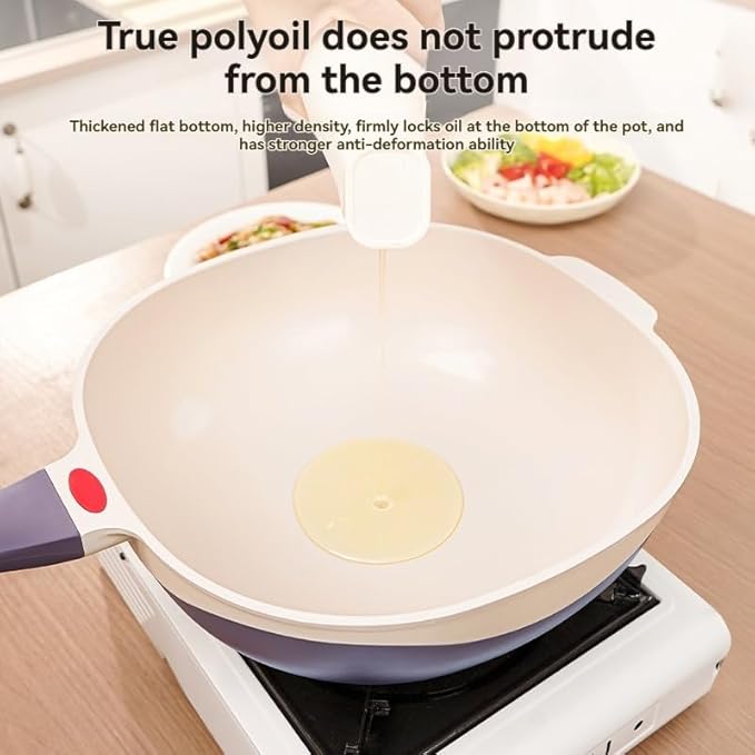 12 Inch Titanium Alloy Non Stick Pot with Lid with Steamer Ergonomic Stay-Cool Handle Nonstick Frying Pan Cookware Set for Frying Stewing Induction &amp Gas (Purple)