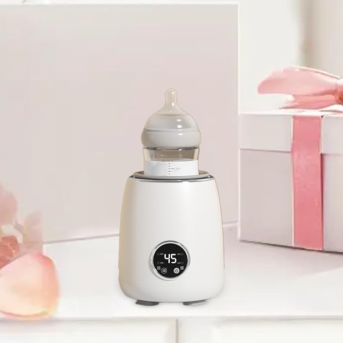 Electric Milk Bottle Shaker with LED Display Portable Adjustable Milk Blender for Night Shopping Camping Daily Use White(White)