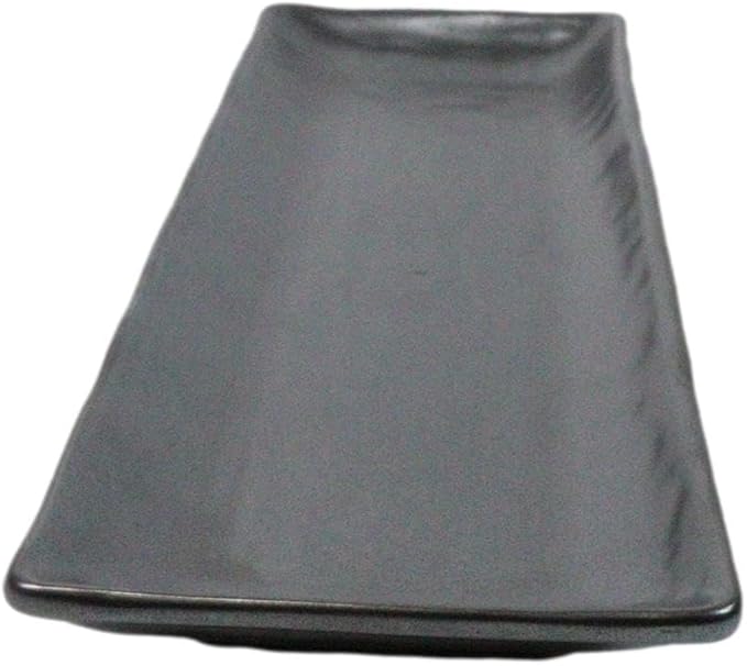 Ebros Gift Iron Black Clay Underglaze Technique Tetsu Kesho Porcelain Dinnerware Kitchen Set Asian Japanese Restaurant Supply (Pack Of 5 Rectangular Serving Platter 14 L)