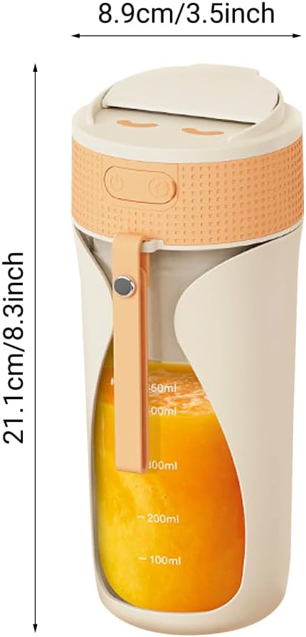 Blender Cup 450ML Mini Blender with 6 Stainless Steel Blades Portable Juice Cup for Home Sport Office Camping
