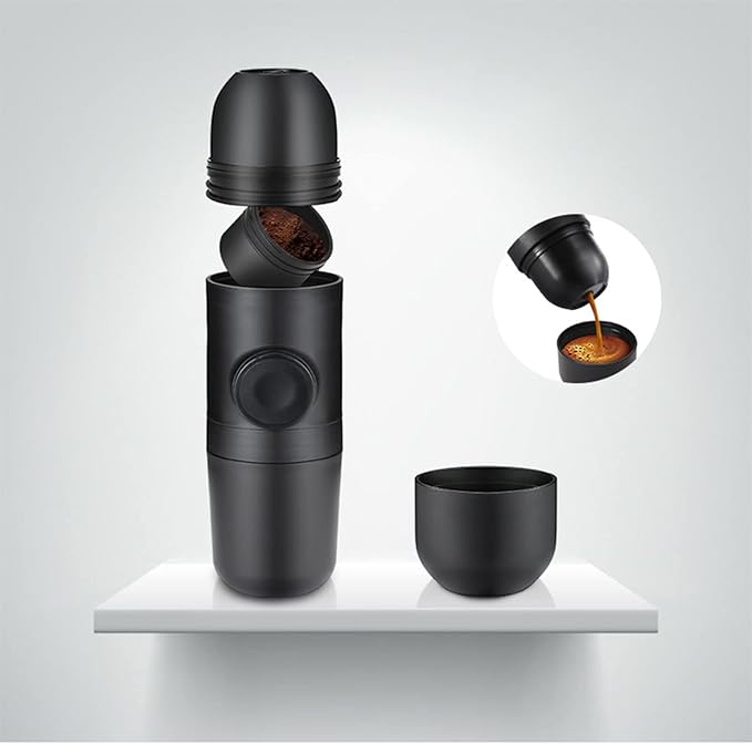 Coffee Maker Portable Coffee Machine 70ML Pressure Espresso Manual Handheld Pots for Car Travel Camping Hiking Home Office