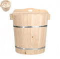 Steamer Rice Barrel Rice Steaming Barrel with Lid Wooden Sushi Rice Bowl Rice Mixing Bucket Home Kitchen Restaurant Coffee Chinese Restaurant Hotel Food Bucket(21 * 14 * 18cm)