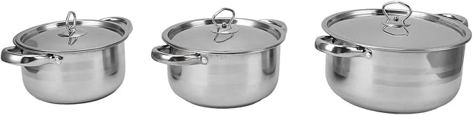 Stainless Steel Pots Pans Set Premium Kitchen Cookware Set Durable Stainless Steel Cookware Set with Soup Pot Saute Pan Lids for Home Cooking Family Kitchen