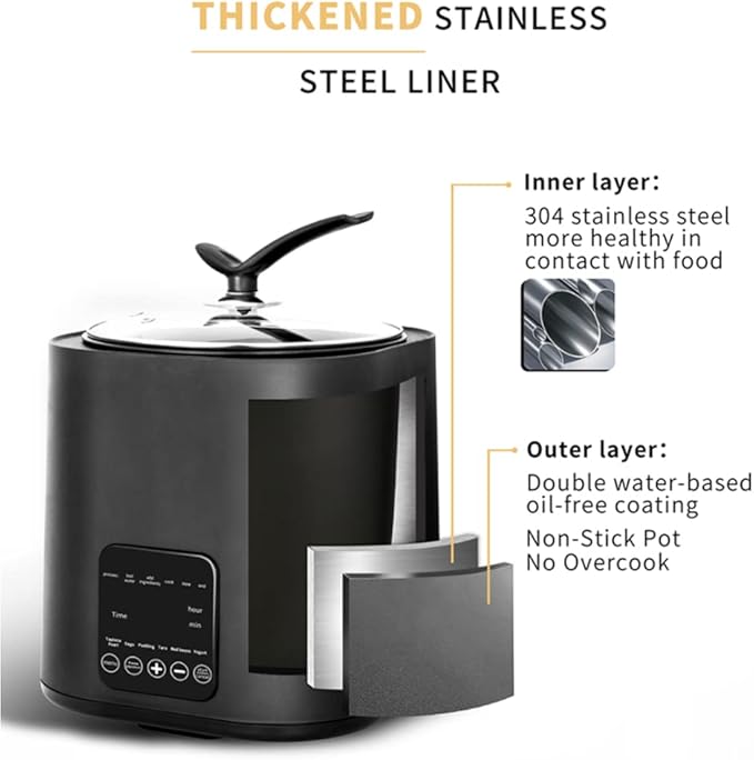 Tapioca Pearls Cooker Boba cook machine Non-Stick Pan 9L Mochi maker 1300W Pearl Cooking Pot Sago Cooker 110v/220v