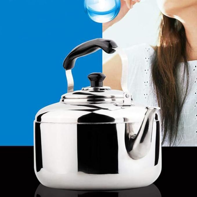 Glass Coffee Maker Water Bottle Metal Glass Coffee Pot Teapot for Stovetop Water Pouring Kettle Coffee Kettle Pour Over Teakettle for Home Household Heating Water KettleSilver-20x12.2x24cm
