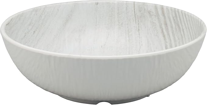 UPware 12 Piece Wood Grain Melamine Dinnerware Sets Outdoor Dishes Set Plates and Bowls Sets Service for 4 Gray