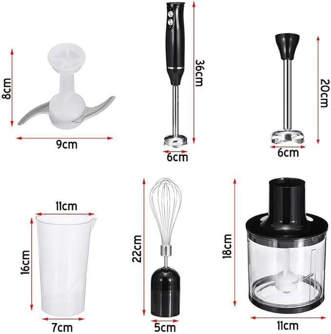 TsoLay Immersion Handheld Blender 500W Cordless Immersion Mixer with Stainless Steel Blades and Anti-Slip Handle 2 Gear Speed Adjustable Easy to Cleaning for Shakes Smoothies Puree Soups
