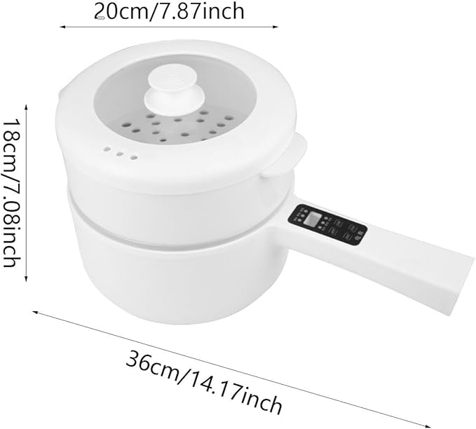 Small Rice Cooker - Rice Cooker with Steamer Basket Electric Ramen Cooker and Wok Combo for Easy Meals 230W Digital Display Stock Pot with Steamer Basket(110w Digital Display)