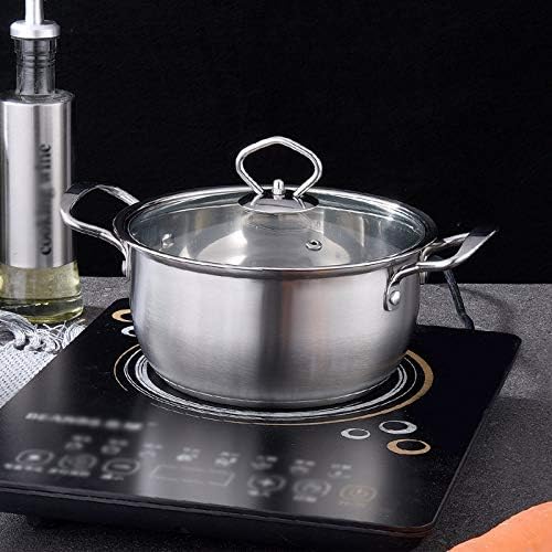 Cooking Pot Frying panCookware Set with Glass Lid Induction Bottom Stainless Steel Body Saucepan