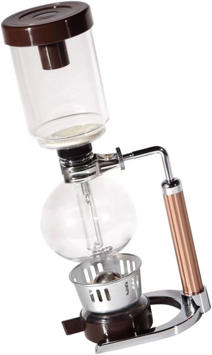 Advanced Siphon Coffee Maker Feature Glass Construction Wood Handle Vacuum Brewing Technology for Sturdy Use At Homes Serving 3 Persons Multipurpose Glass Maker Cold Brews