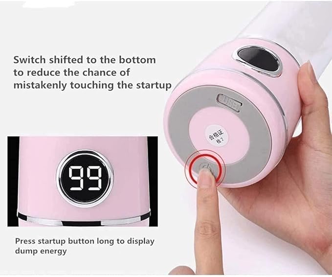 Portable Blender USB Rchargeable Fruit Mixer Machine Personal Size Blenders Moothies And Shakes with 2 Juicer Cup Glass (Color : Pink)