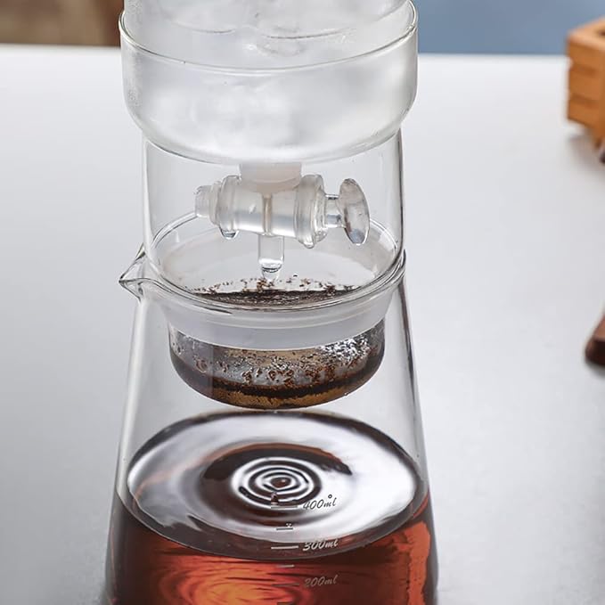 Ice Drip Coffee Maker400ml Cold Brew Coffee PotGlass Iced Coffee Brewer for Home and OfficeGift for Coffee Lover