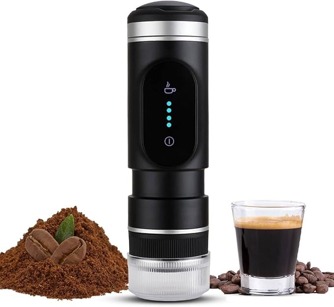 Portable Espresso Maker for Travel and Camping: Mini Battery Operated Coffee Machine for On-the-Go Brewing